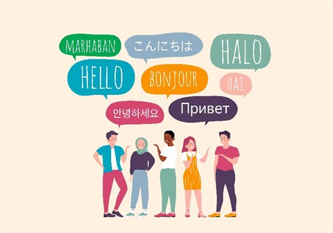 Various languages spoken, all saying hello