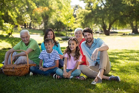 Family in park