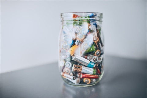 Batteries in a glass jar