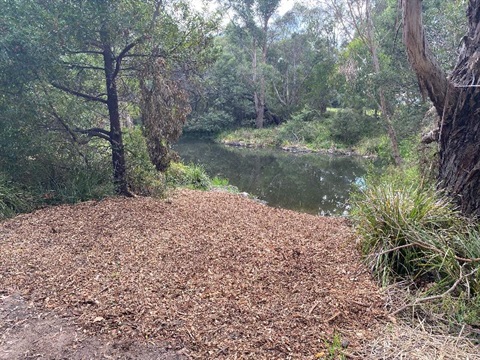 Bogong Reserve sediment pond after sediment removal