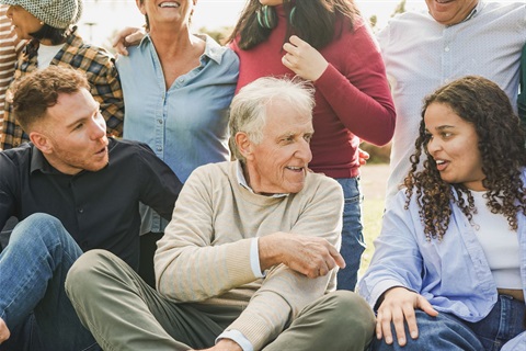 multi-generational people having fun together