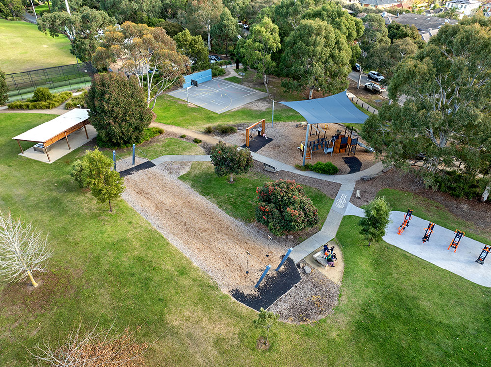 Aerial shot of Glen Waverley North Reserve