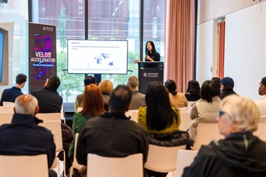 Innovation-focused presentation delivered to a live audience.