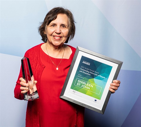 2022 winner for Outstanding Advocate for People with Disabilities - Shirleen St John