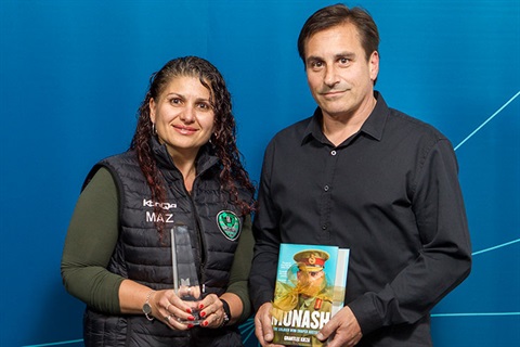 Glen Waverley Soccer Club members with award