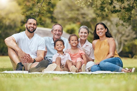 Family picnic in the park