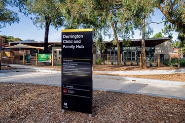 Dorrington Child Family Hub signage May 2025