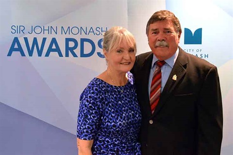 Neil Slaughter with woman photographed at awards