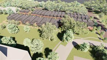 Birds-eye view from north of site