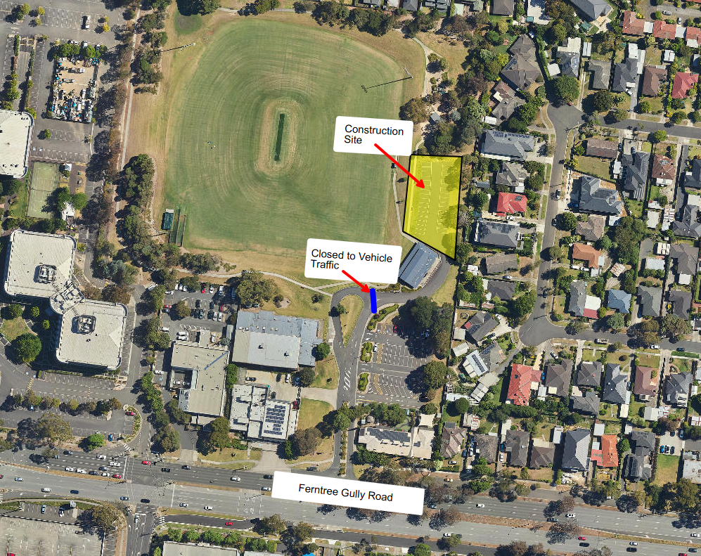 Brandon Park Pavilion works car park closure aerial view