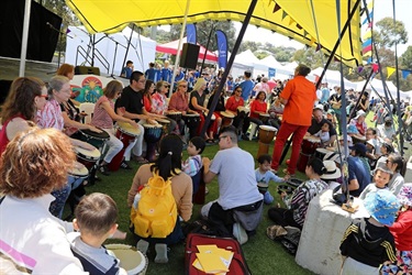 Family Fun Day 2023 drumming circle