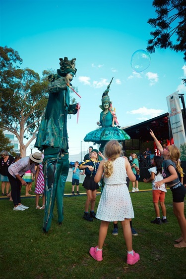 Performers entertain the crowd