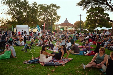 People relax at the festival