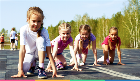 Image of children getting ready to run