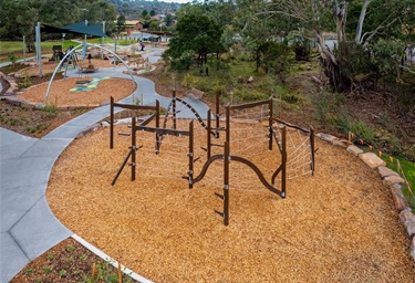 Mulgrave Reserve playspace June 2025 climbing equipment 