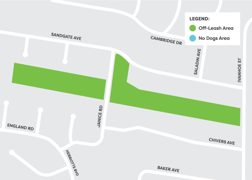 Powerlines area Bristol Court to Ivanhoe Street dog off-leash area