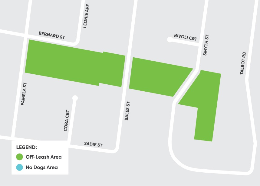 Powerlines area Pamela Street to Smyth Street dog off-leash area