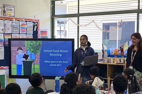 School children learning about sustainability