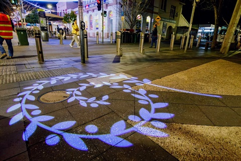 Eaton mall footpath projections Sep 2025