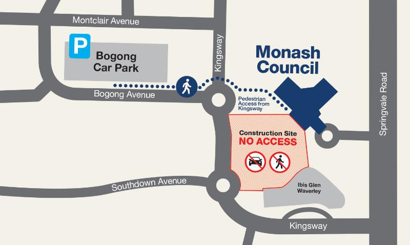 map for car park closure and directions to Bogong