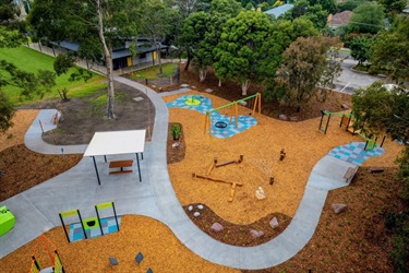 Aerial shot of Argyle Reserve playspace